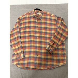 Norm Thompson Men's Shirt 2XL Escape From the Ordinary Geometric Plaid Design